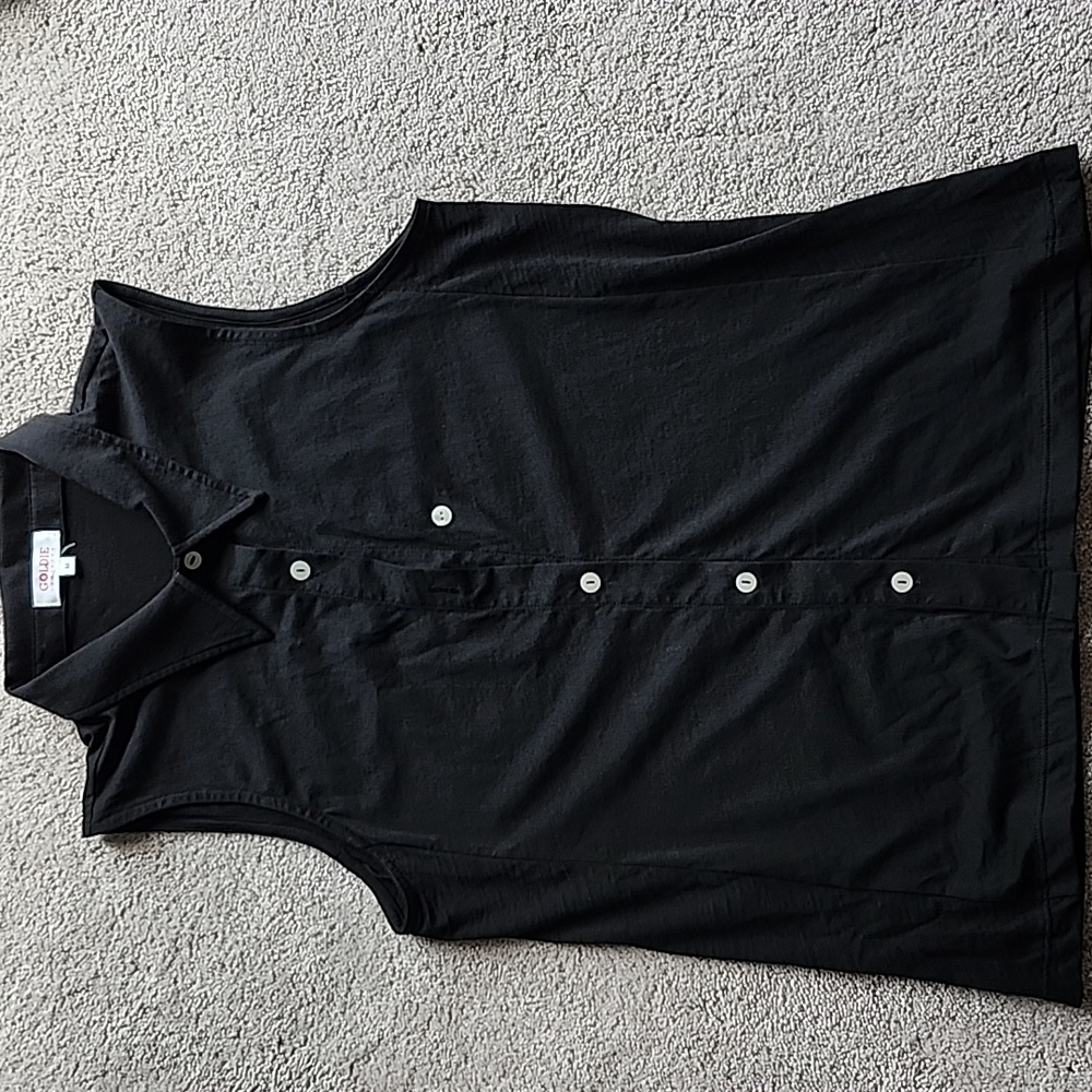 Goldie Sleeveless Two Fabric Shirt